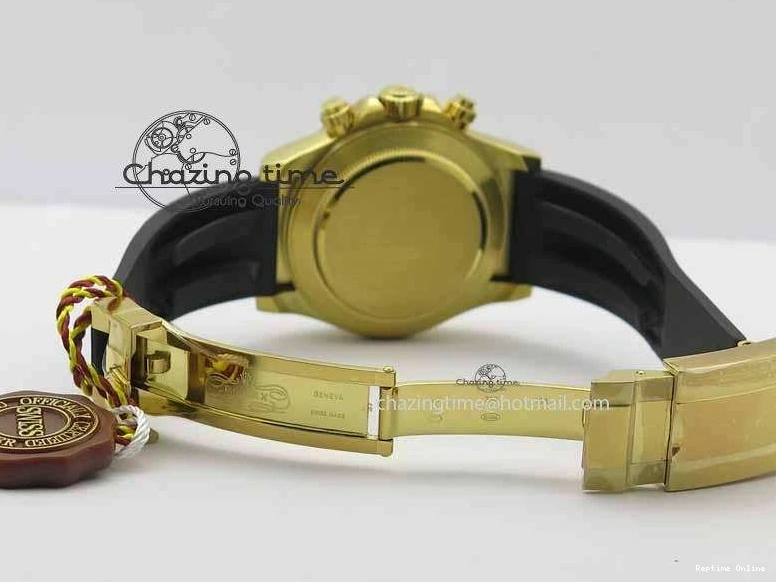 0301 Daytona YG 116518LN JH Best Edition Black Dial On Rubber Strap A4130 (Free XS rubber strap) WeatherProof 3645